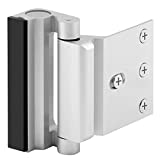 Home Security Door Lock, Upgrade Easy Open Childproof Door Reinforcement Lock with 3" Stop Withstand 800 lbs for Inward Swinging Door, Nightlock Deadbolt Defend Your Home (Silver)
