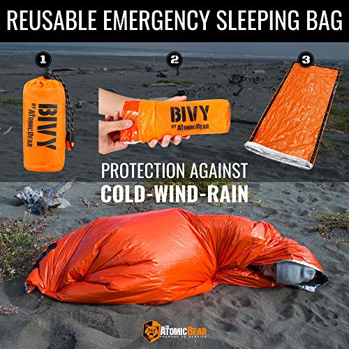 Bivy Emergency Sleeping Bag Lightweight and Compact Survival Gear Better Thermal Protection Than a Mylar Space Emergency Blanket