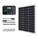 Renogy 50W Monocrystalline 12V Solar Panel Kit with 10A 12/24V PWM LCD Charge Controller, 5V USB Ports, for RVs,Boats,Trailers,Sheds,Cabins and Any Off Grid System
