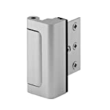 Defender Security Satin Nickel U 10827 Door Reinforcement Lock – Add Extra, High Security to your Home and Prevent Unauthorized Entry – 3” Stop, Aluminum Construction Finish