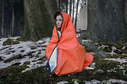 UST Survival Blanket/Tarp 2.0 with Windproof and Waterproof Material for Emergency, Camping, Hiking and Outdoors
