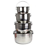 Wealers Stainless Steel Outdoor Pots/Cookware, Select-A-Size, Pot Set is Great for Camping, Hunting, Hiking, Backpacking, BBQ or a Picnic (Full Set Included)