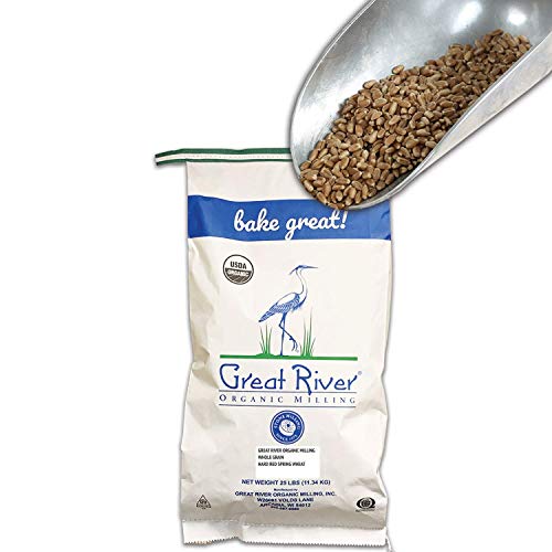 Great River Organic Milling, Whole Grain, Hard Red Spring Wheat, Organic, 25-Pounds (Pack of 1), foods with long shelf life