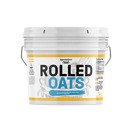 Rolled Oats, 1 Gallon Bucket by Unpretentious Baker, Highest Quality, Old Fashioned Oats, Whole Grain, Naturally Nutritious, Vegan, Excellent Source of Fiber