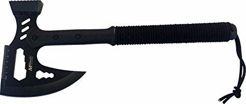 MTech USA MT-AXE14 Camping Axe, Black Stainless Steel, Cord-Wrapped Handle, 17.5-Inch Overall