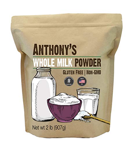 Anthony's Whole Milk Powder, 2 lb, Gluten Free, Non GMO, Made in USA