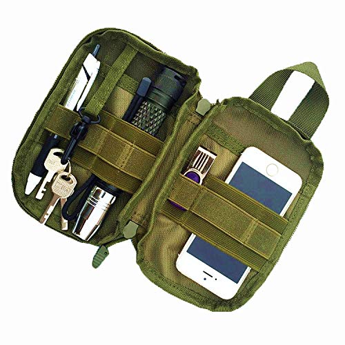 edc pouch edc bag for men,molle pouch tactical pouch,small molle bag tactical bag,molle accessories,belt pouch for men,sports travel hiking waterproof bag with American flag embroidery patch (black)