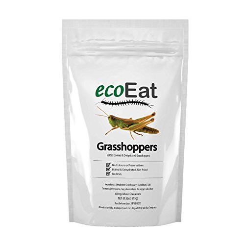 ecoEat Edible Bugs Dehydrated Grasshoppers – 15g Pack - Edible Insects Candy Grasshoppers - Snack Food Gifts