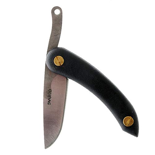 Svord Mini Peasant Black Fold Knife, Swedish high carbon tool steel blade, Svord Peasant Friction Folding Bushcraft Knife