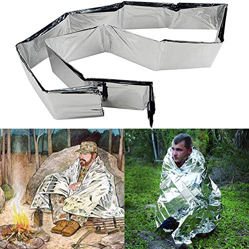 Emergency Mylar Thermal Blankets -Space Blanket Survival kit Camping Blanket (Pack of 6). Perfect for Outdoors, Hiking, Survival, Bug Out Bag ，Marathons or First Aid