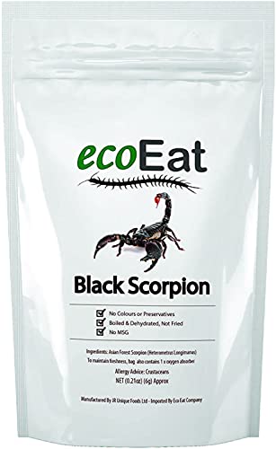ecoEat Edible Asian Forest Black Scorpions – Edible Bugs Edible Dehydrated Asian Forest Black Scorpions - Snack Food Gifts