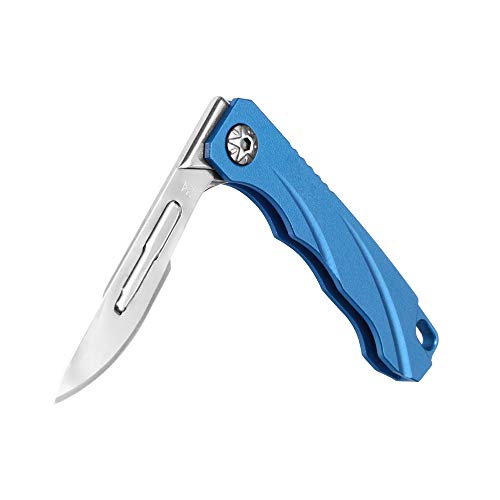 aiGear Ultralight Pocket Knife Mini Size Folding Aluminium Alloy Handle EDC Knife with 11 Stainless Steel Blades for Opening Box Package and Cutting Rope Branch(UK003)