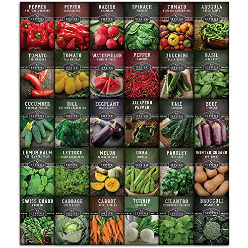 survive tough times, Survival Garden Seeds Home Garden Collection II Vegetable Seed Vault - Non-GMO Heirloom Survival Garden Seeds for Planting - Waterproof Packaging for Long Term Storage - 30 Varieties of Vegetables