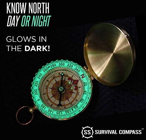 Sharp Survival Best Camping Survival Compass | Glow in the Dark Military Compass | Highest Quality Survival Gear Compass
