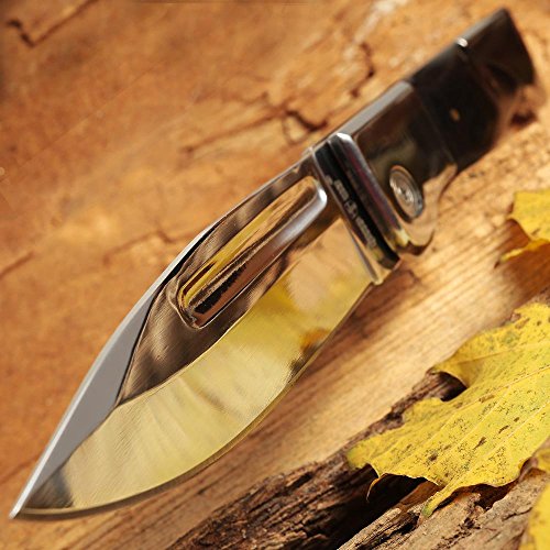 Pocket Knife - Classic Folding Knofe - Large Urban Tactical EDC Fold Knives - Wood Drop Point Blade Jack Multipurpose - Camping Hunting Hiking Survival Work Knife - Gifts for Men Boy Scout 1226