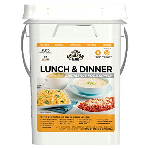 Augason Farms Lunch and Dinner Variety Pail Emergency Food Supply 4-Gallon Pail, survive winter power outage 
