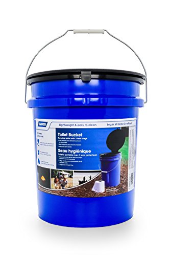 hygiene items to stockpile, Camco 41549 Portable 5-Gallon Toilet Bucket with Seat and Lid Attachment | Lightweight and Easy to Clean | Great for Camping, Hiking, Hunting and More